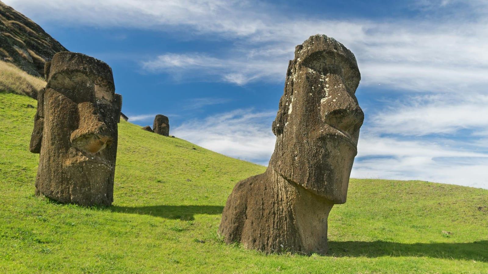 past Easter Island moai, Chile