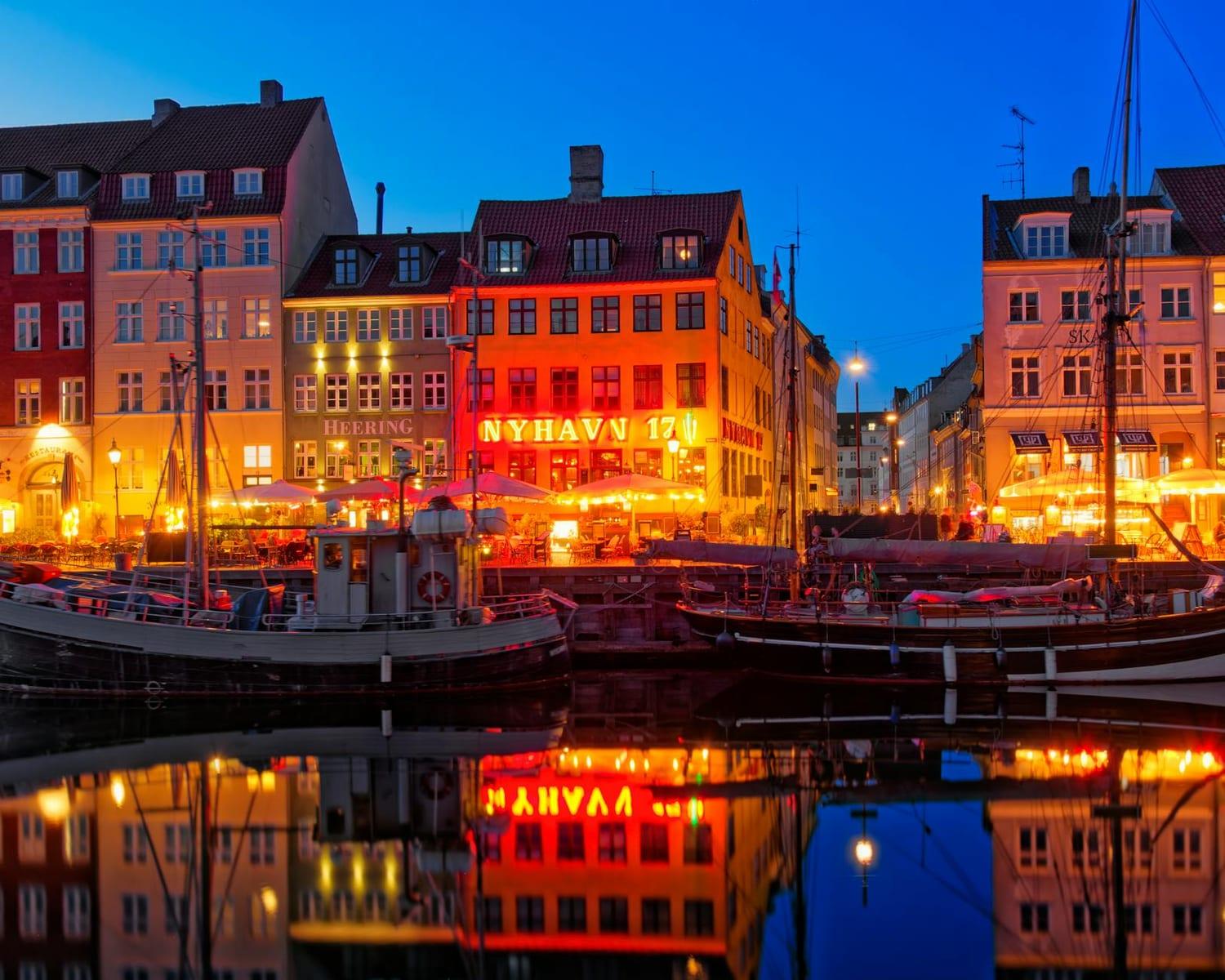 Nyhavn at dusk, Denmark