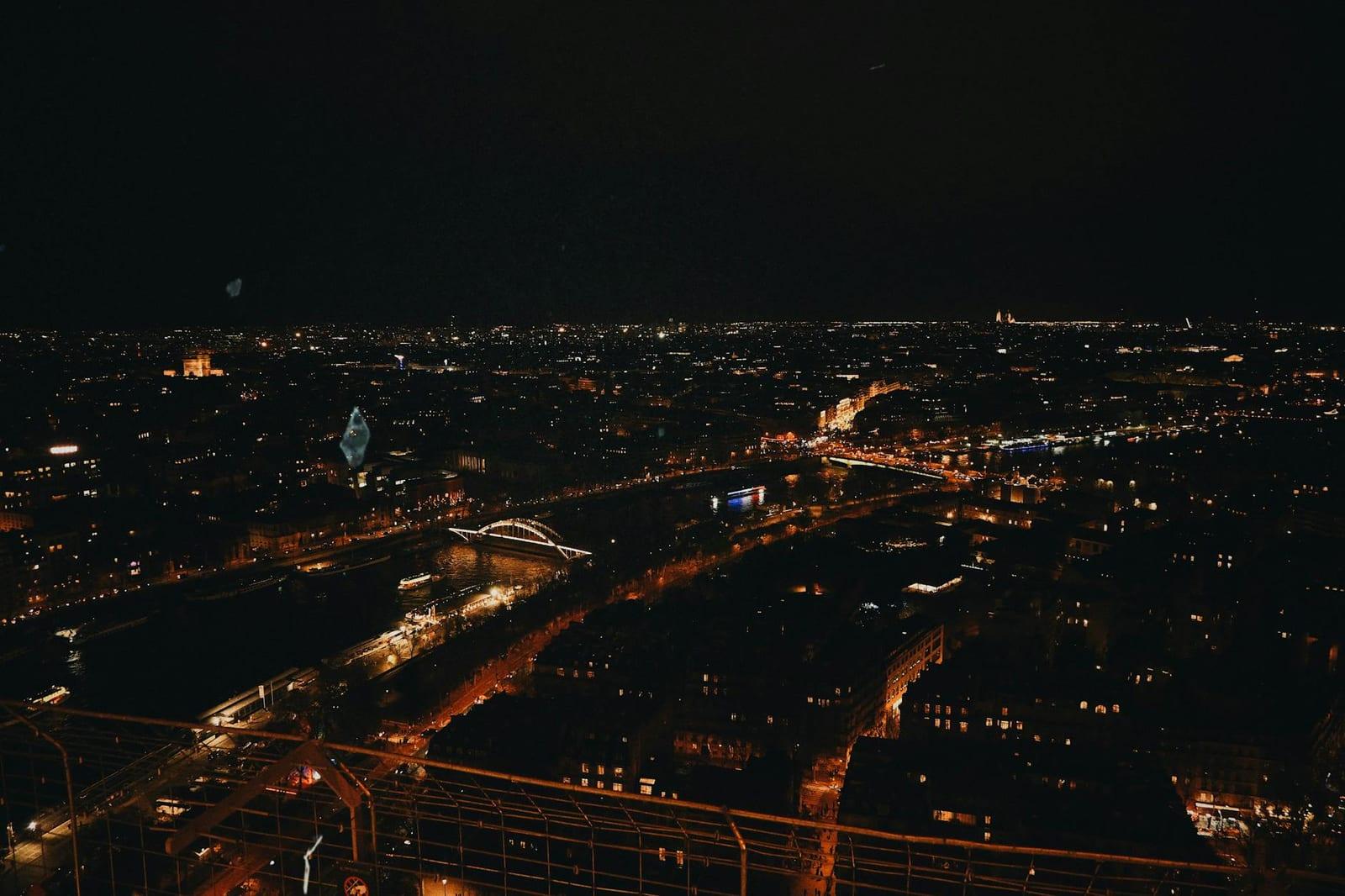Eiffel Tower at night, France