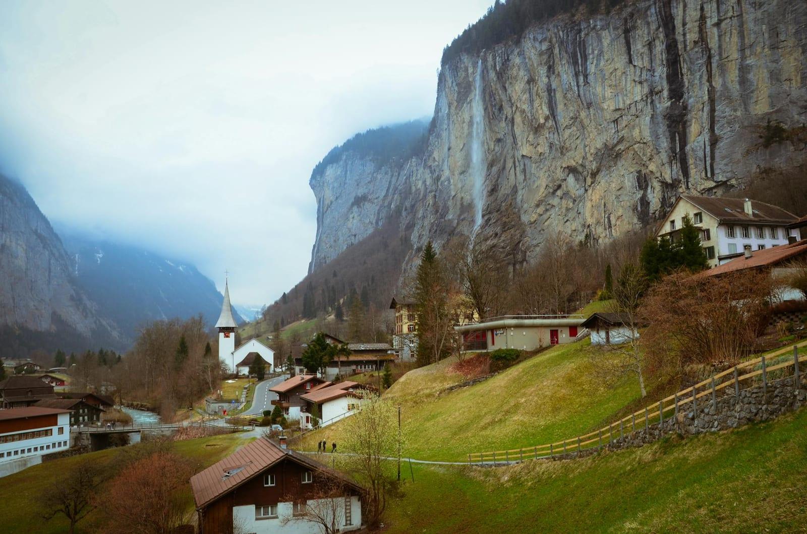 among Lauterbrunnen's waterfalls, Switzerland