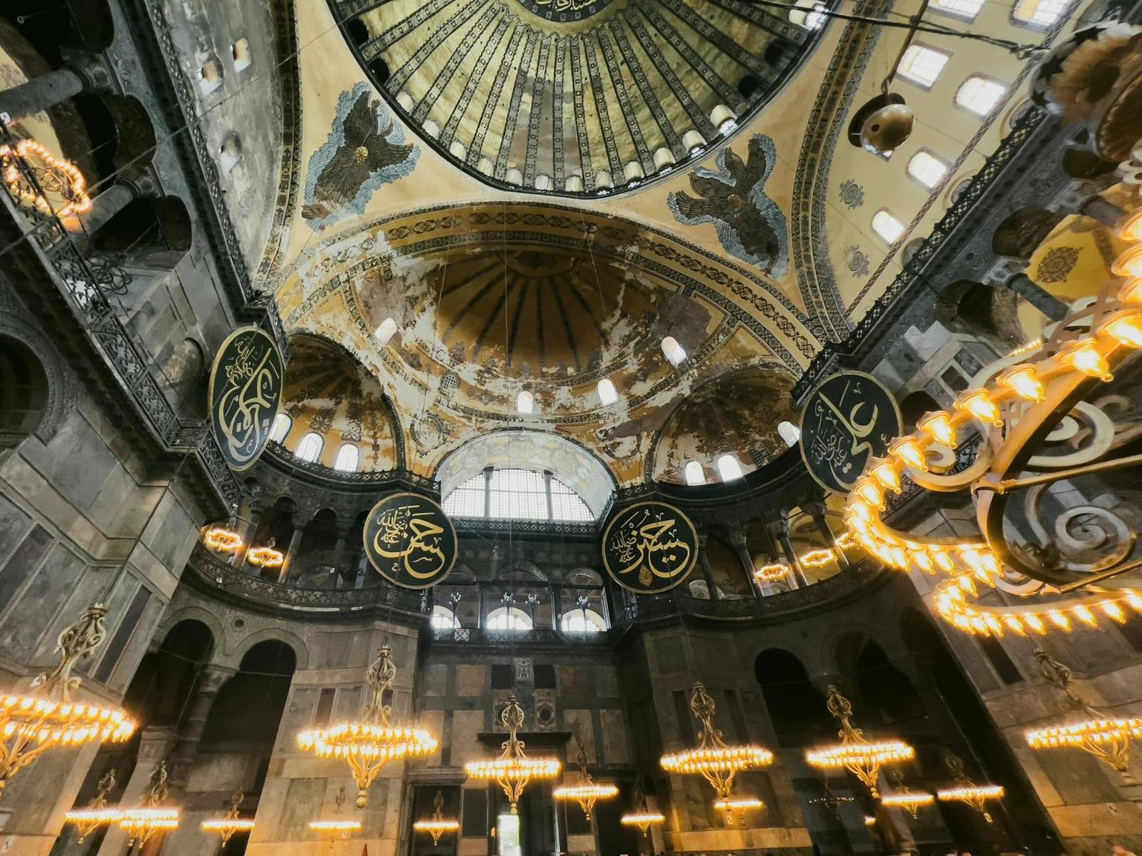 under Hagia Sophia's dome, Turkey