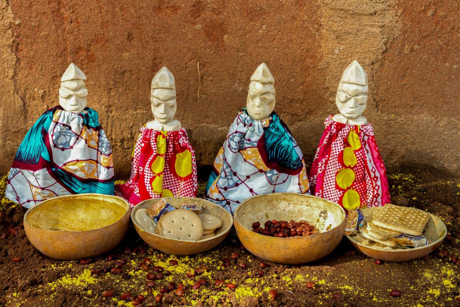 a voodoo ceremony in Ouidah, Benin
