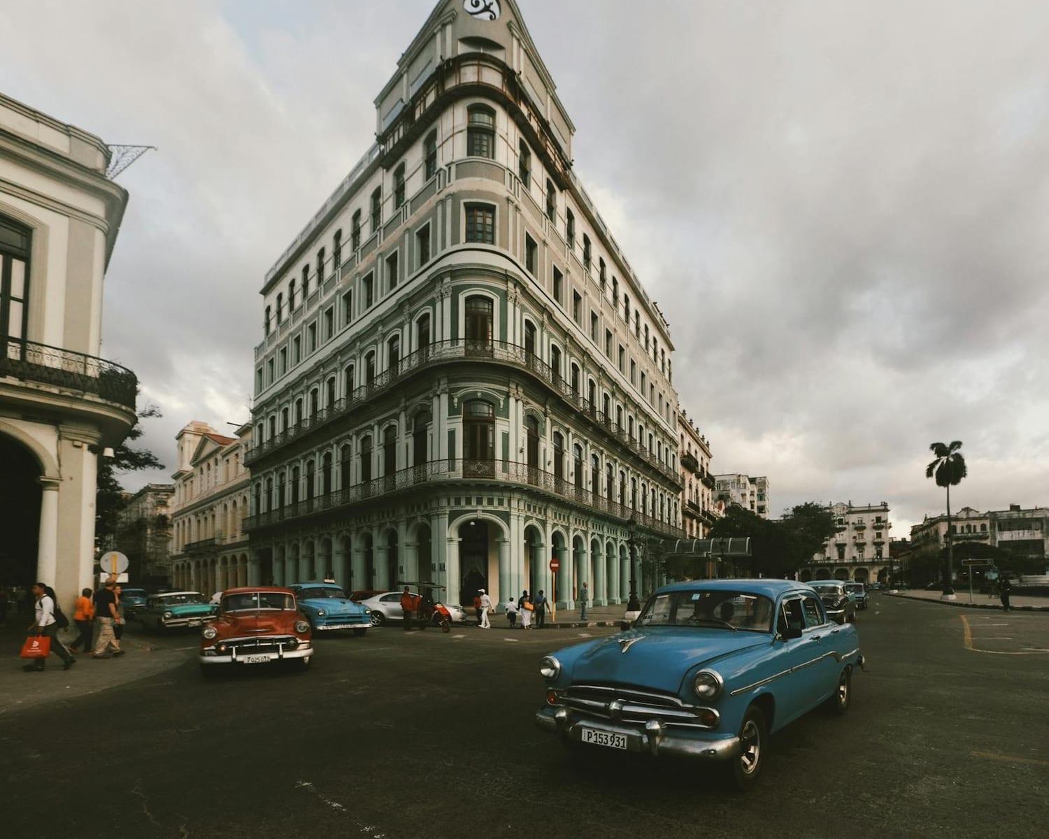 classic American car along the Malecón, Cuba