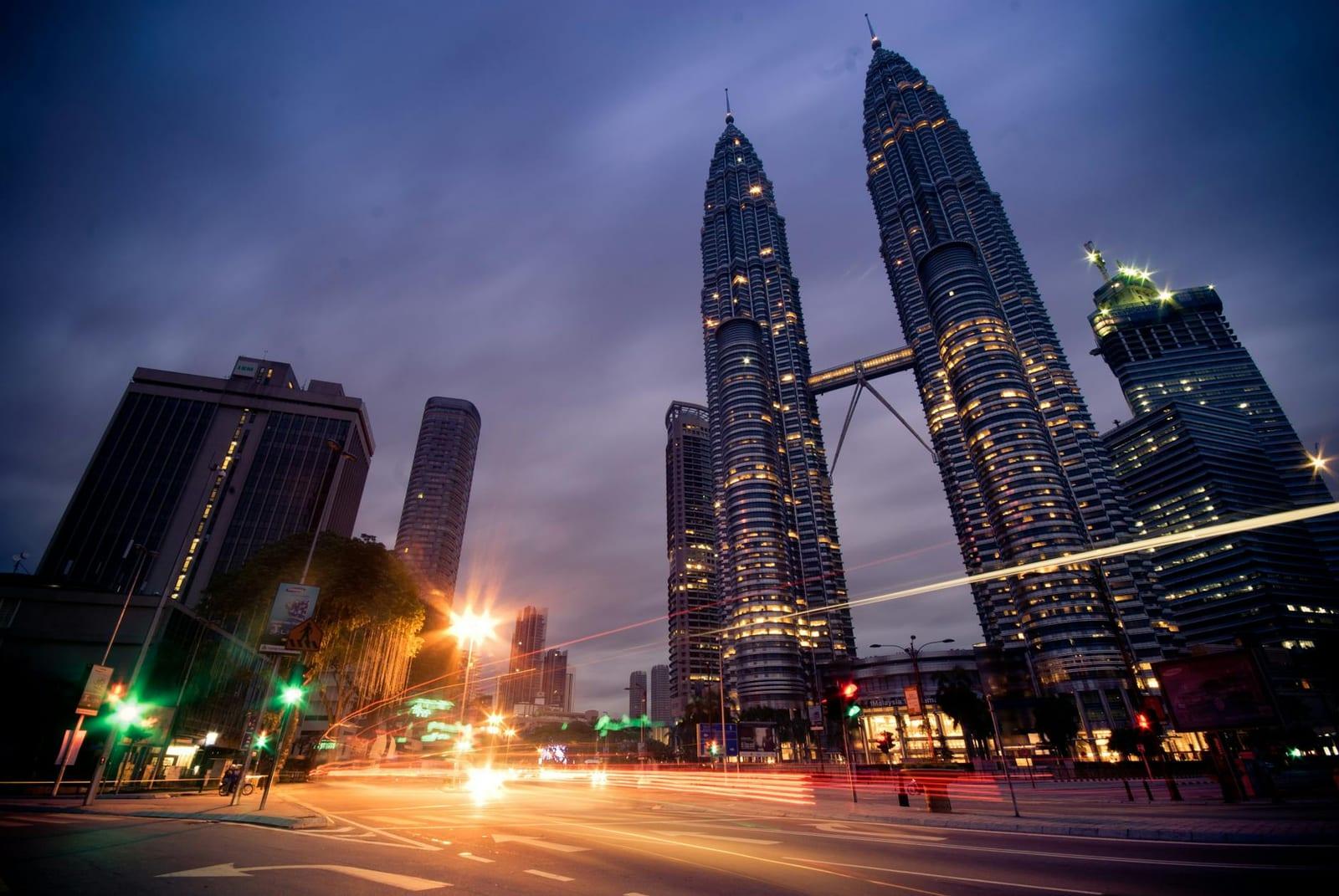 Petronas Towers at night, Malaysia
