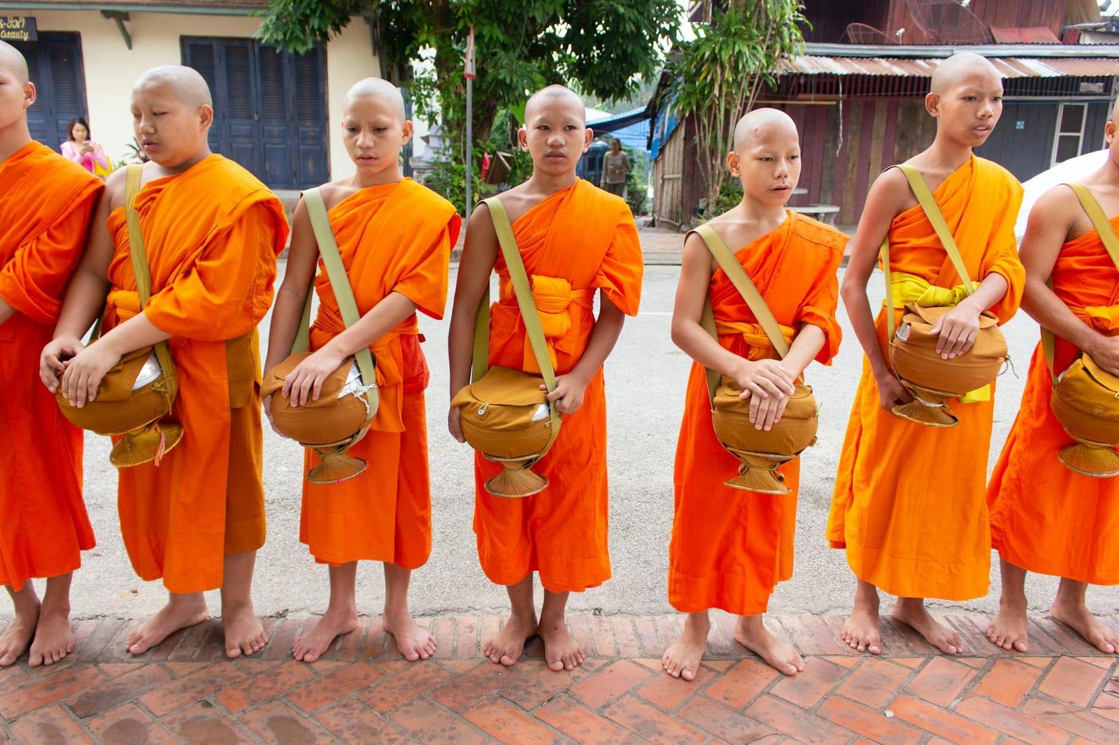 alms-giving in Luang Prabang, Laos