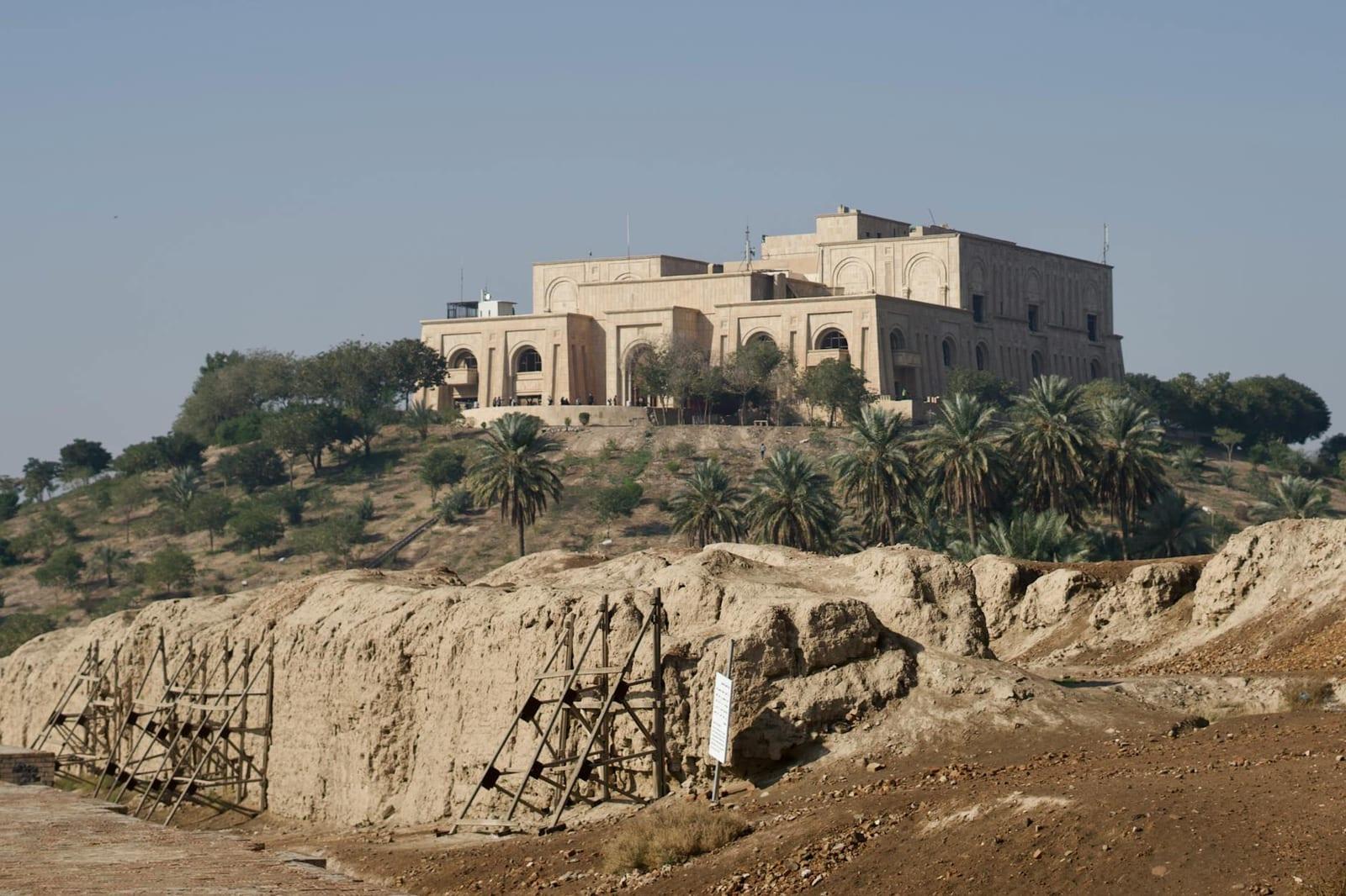 Babylon's reconstructed walls, Iraq