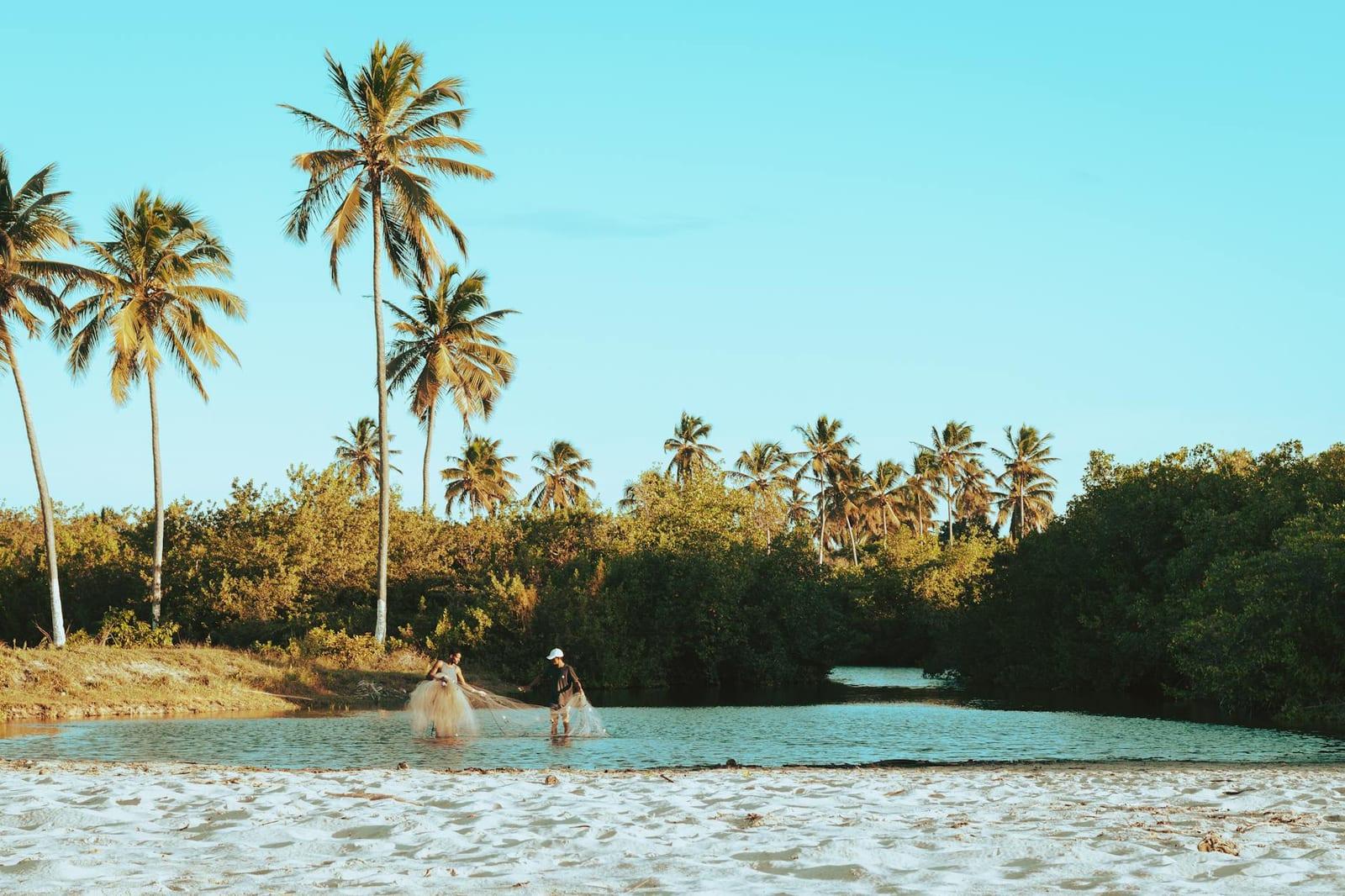 Fly fish for bonefish in the lagoons, Kiribati