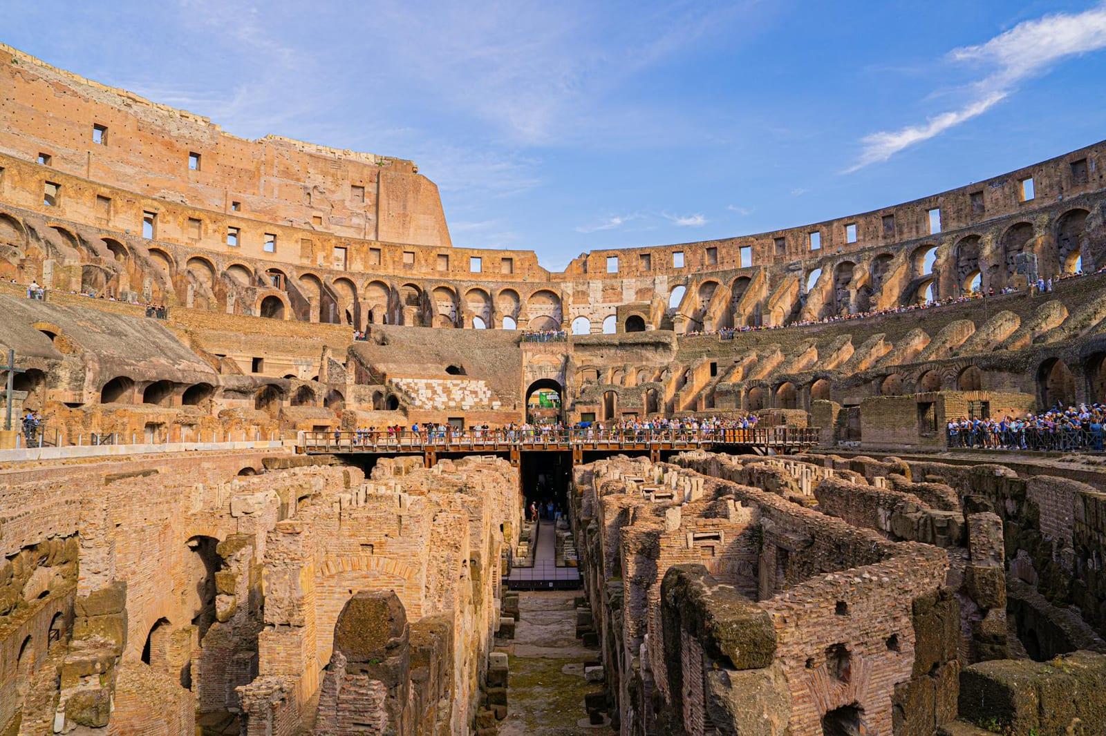 into the Colosseum at opening, Italy