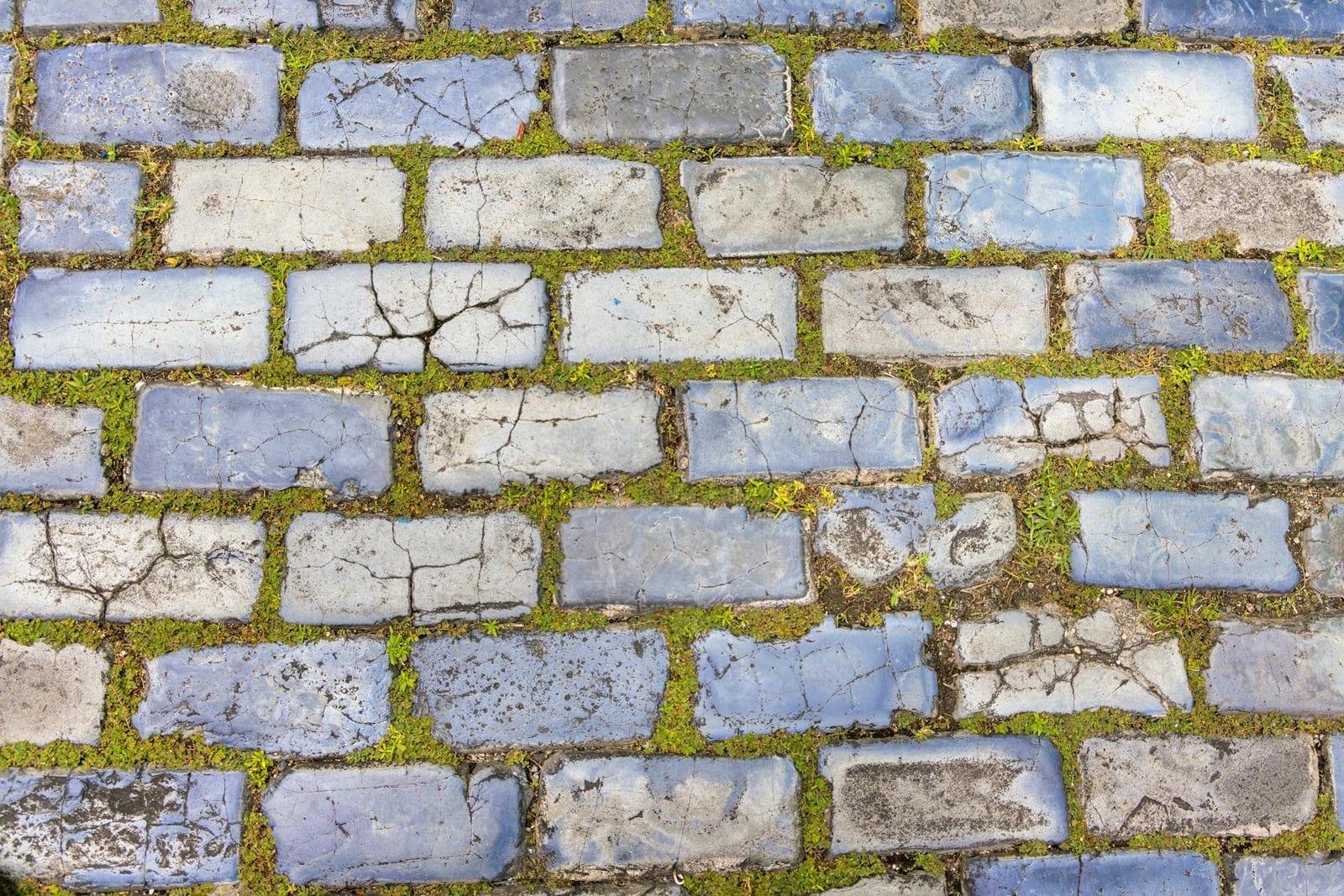 Old San Juan's blue cobblestones, Puerto Rico