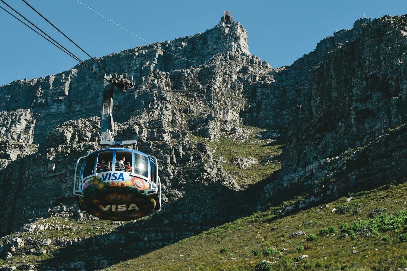 Cable up Cape Town's Table Mountain, South Africa