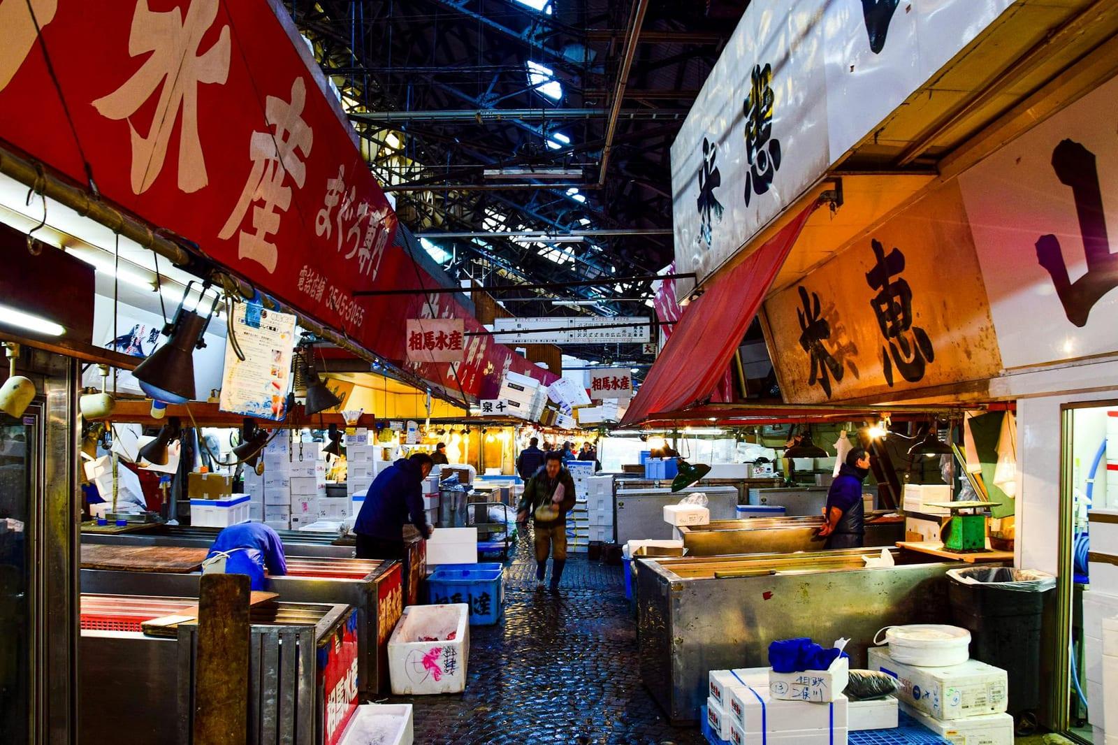 the Tsukiji outer market, Japan