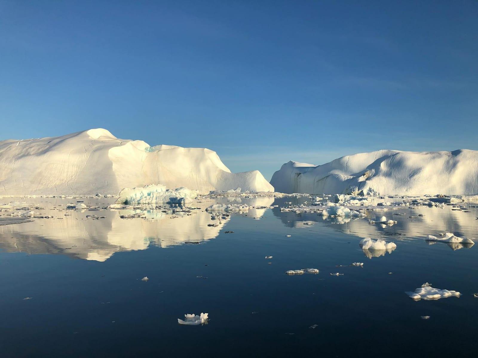 icebergs calve at Ilulissat, Greenland