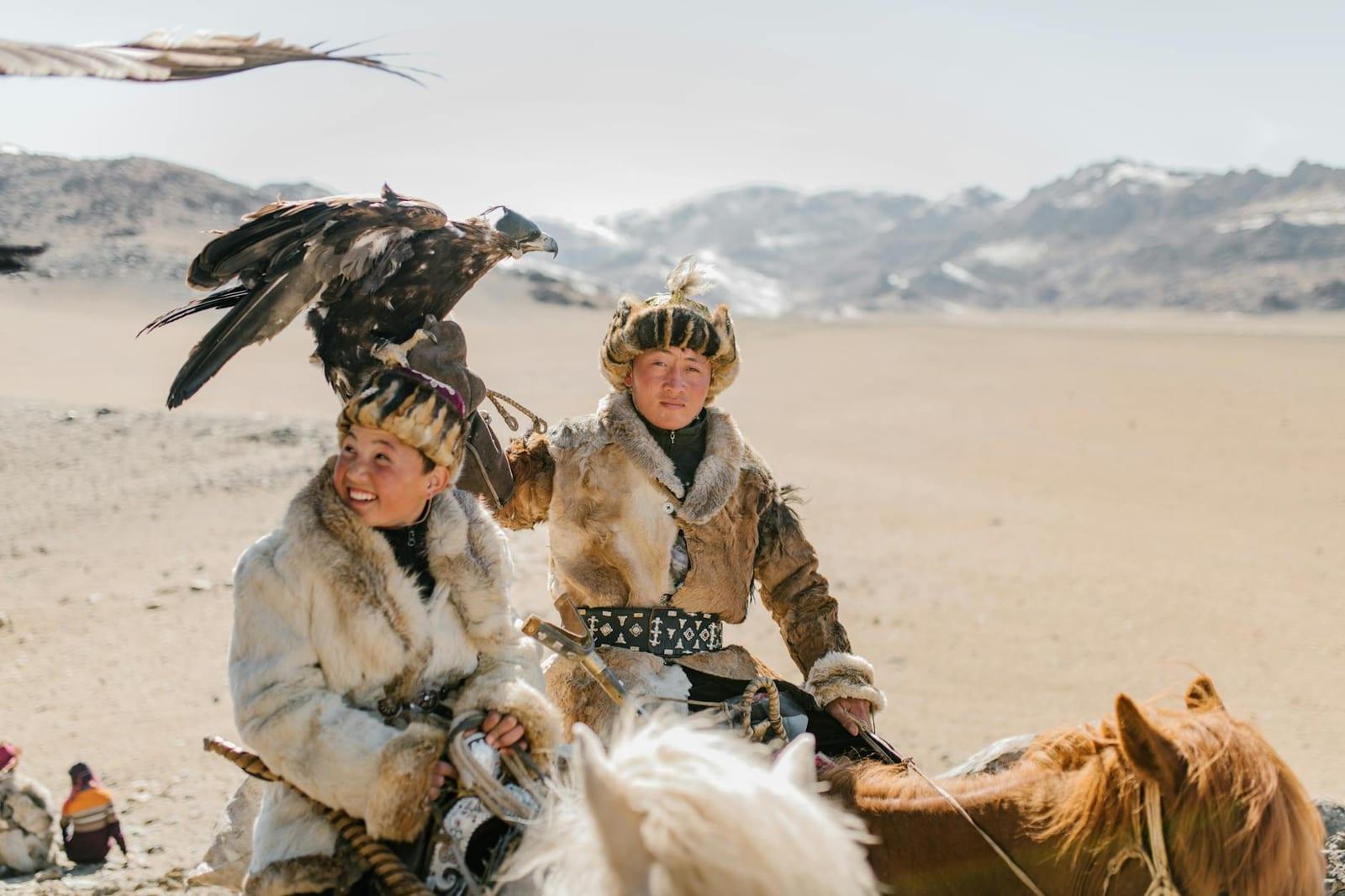 eagle hunters in Bokonbayevo, Kyrgyzstan