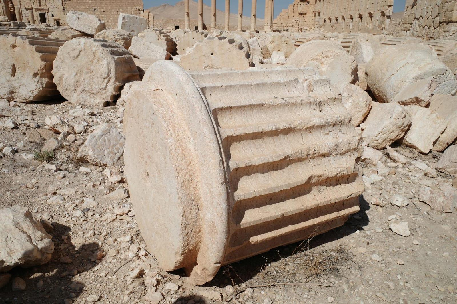 Palmyra's columns when accessible, Syria